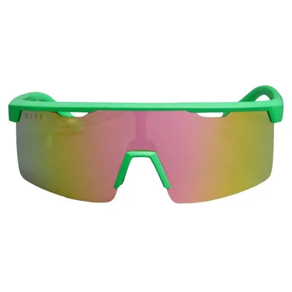 NWT Diff Eyewear Luka Neon Green Polarized Sunglasses LUKA - NEON PINK + DARK SMOKE POLARIZED SUNGLASSES | Parallel main image 4